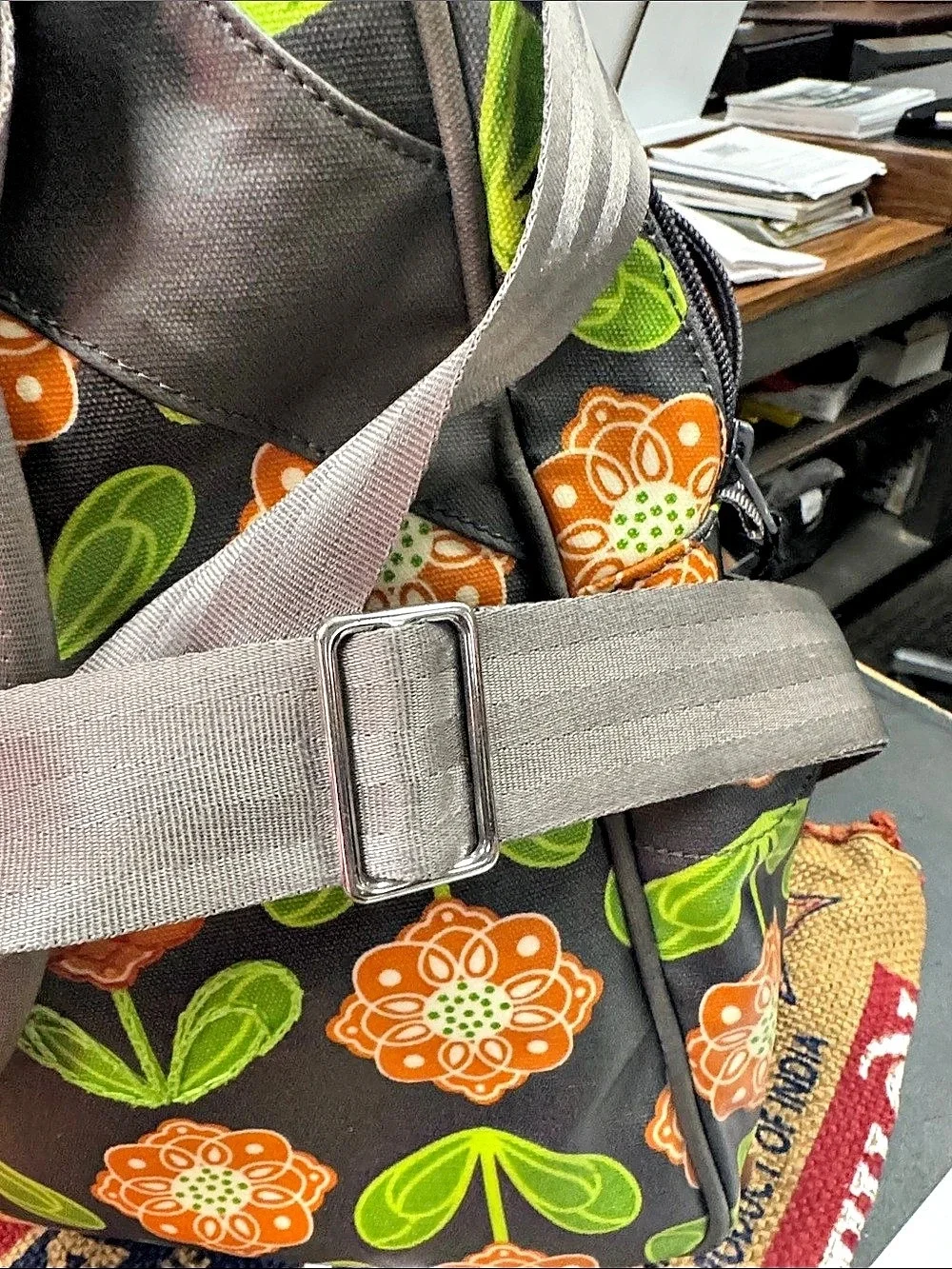 Petunia Pickle Bottom Boxy Backpack Floral Bag Black & Orange